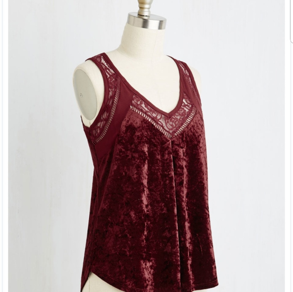 Red velvet tank top